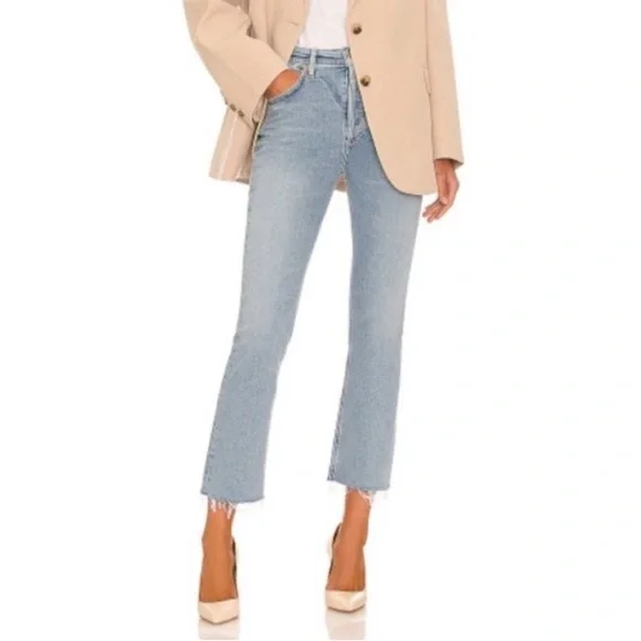 Citizens Of Humanity Light Wash Isola Cropped Boot Jeans - 24 - Picture 1 of 8